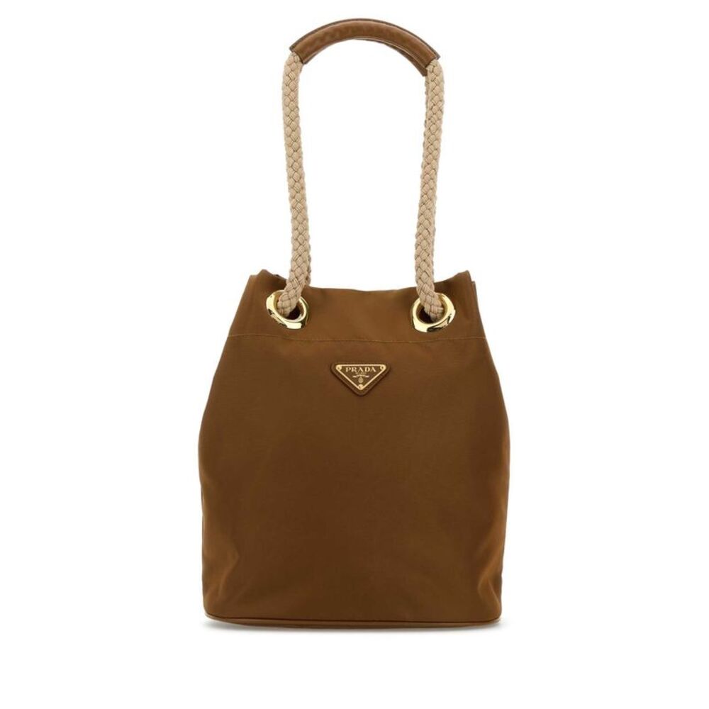 Prada Women Camel Re-Nylon Prada Mariner Bucket Bag